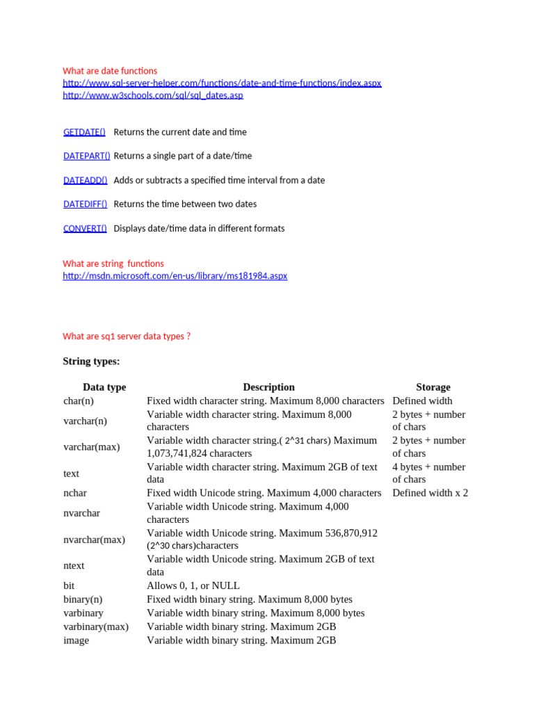 Sq1 Server Interview Questions | PDF | Microsoft Sql Server | Databases