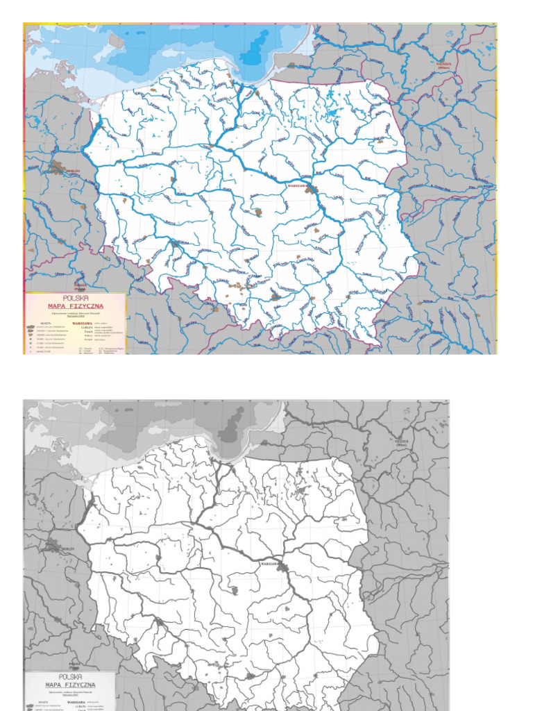 jeziora, rzeki - mapa | PDF