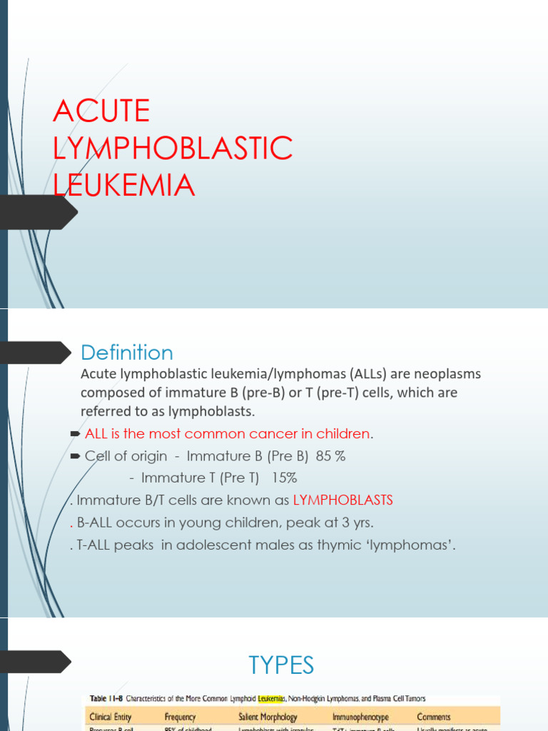 Acute Lymphoblastic Leukemia | PDF | Leukemia | Medical Specialties