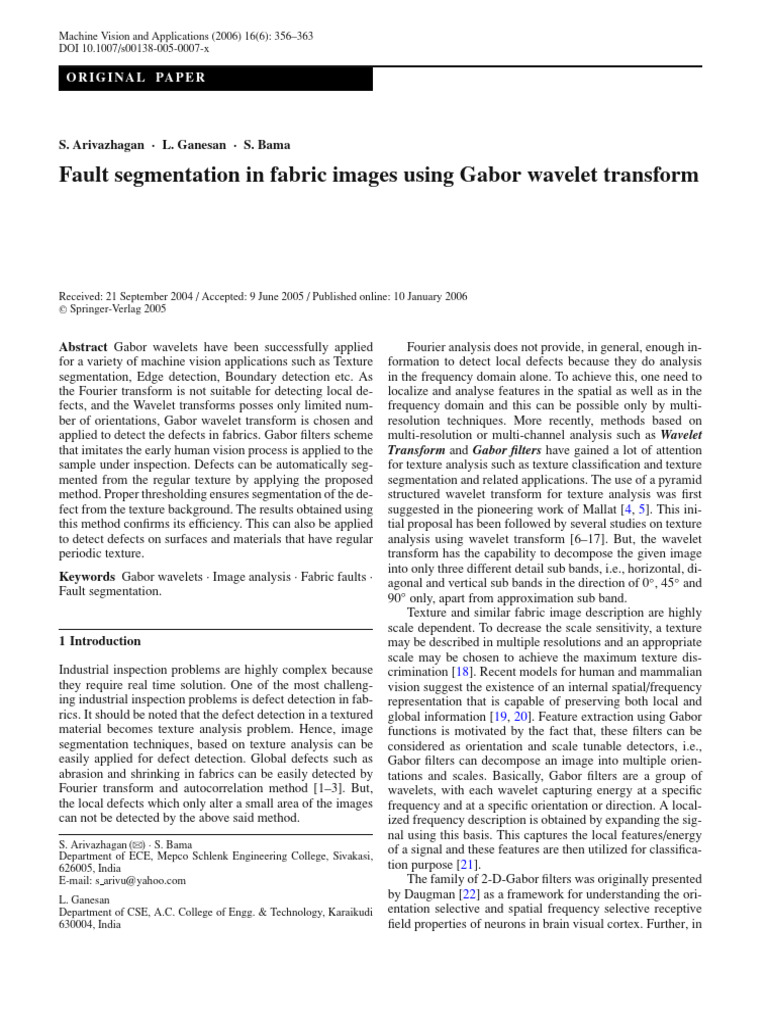 2006-Fault Segmentation in Fabric Images Using Gabor Wavelet Transform ...