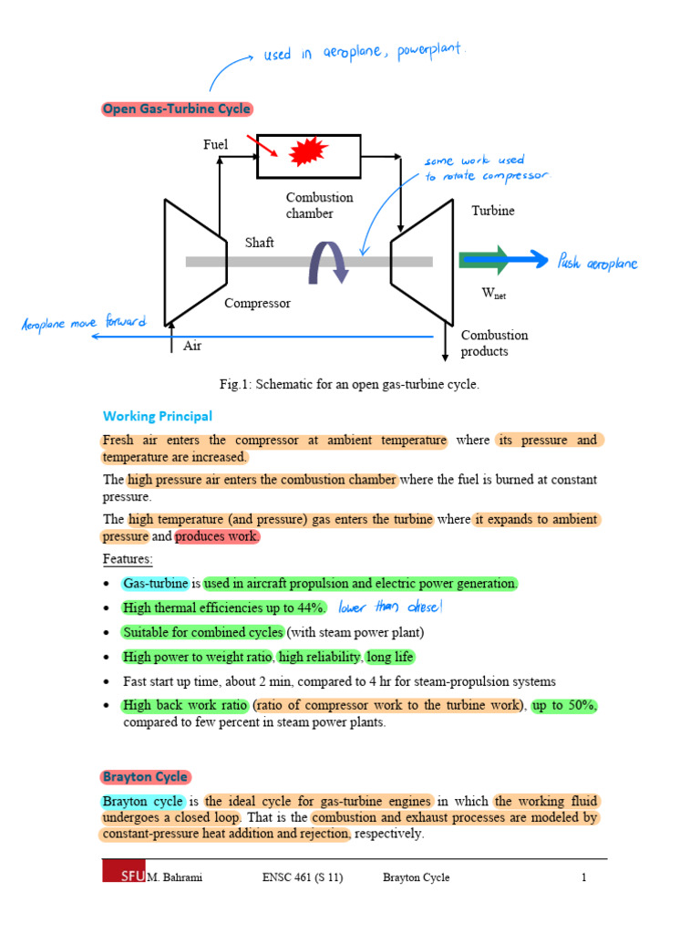 3-1.Open-Gas-Turbine Cycle and Brayton Cycle | PDF | Steam Engine ...