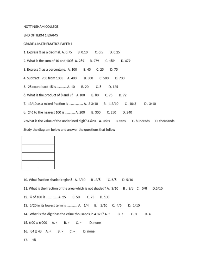 Grade 4 Maths | PDF