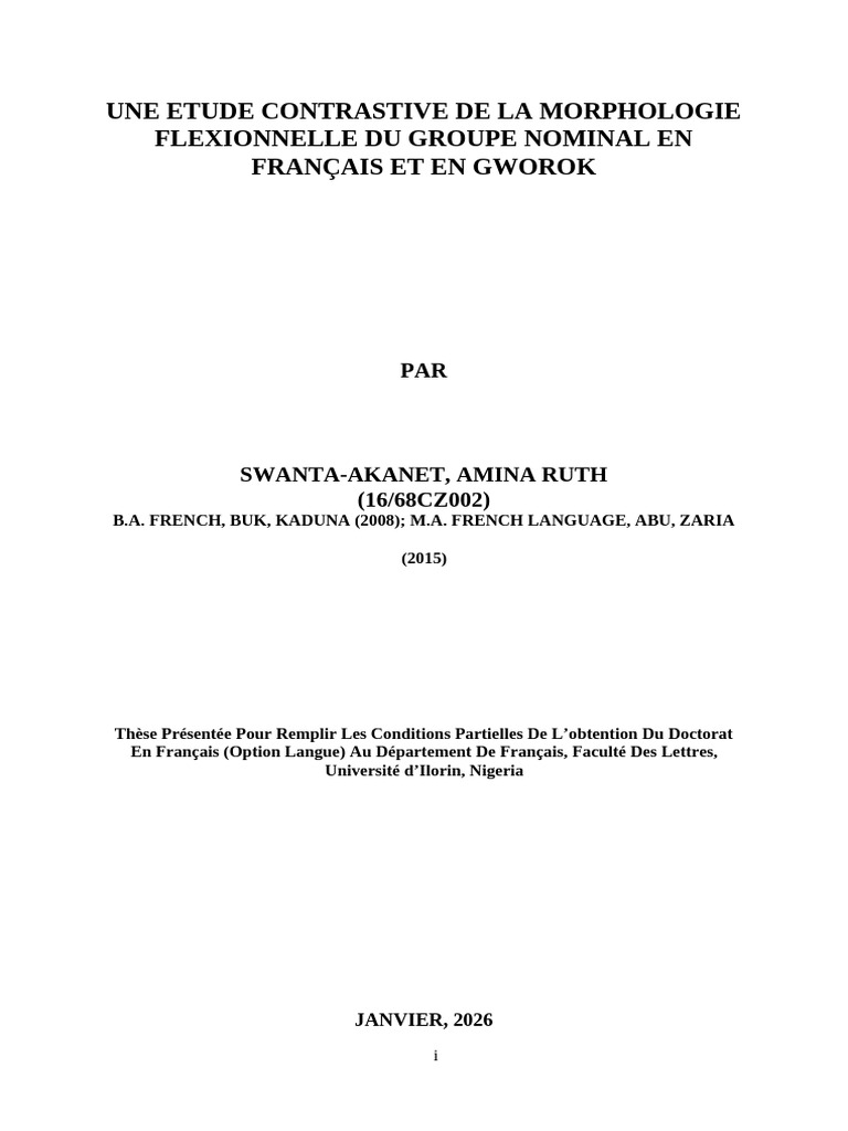 Swanta Preliminary Pages | PDF | Verbe | Morphologie (linguistique)