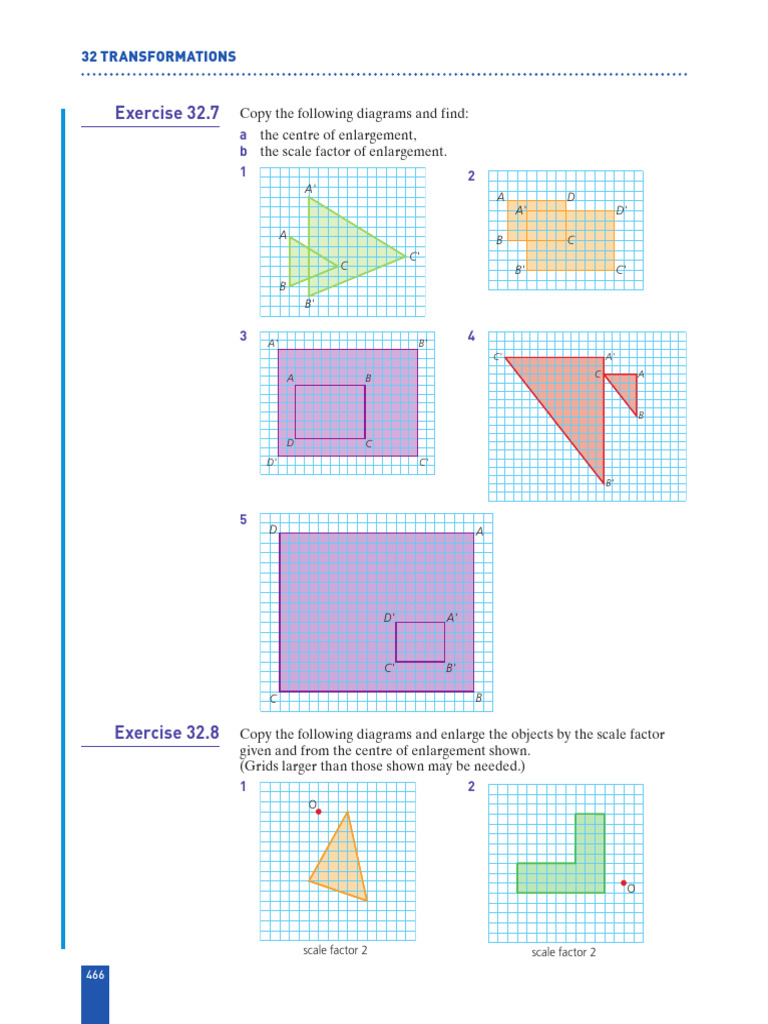 Transformations Enlargements Practice | PDF | Geometry | Classical Geometry