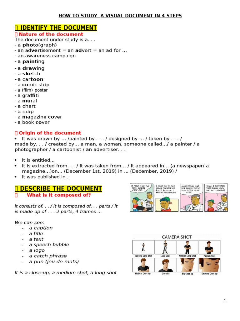How to Study a Visual Document Document | PDF | Cartoon