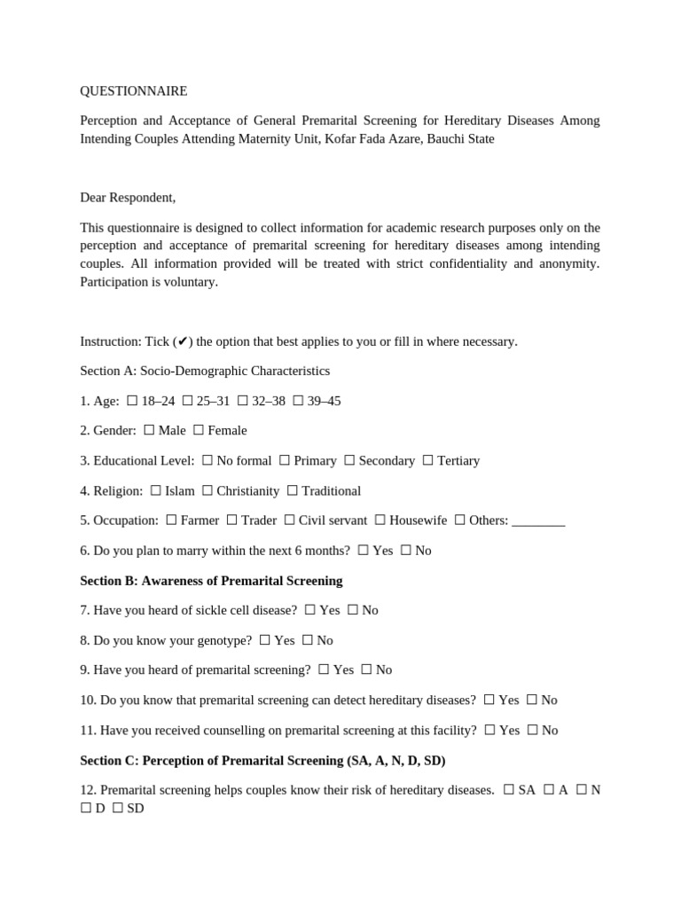 Khadija Questionnaire (1) | PDF