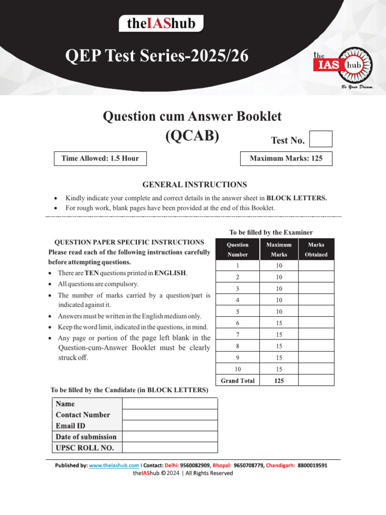 QEP Test Booklet | PDF