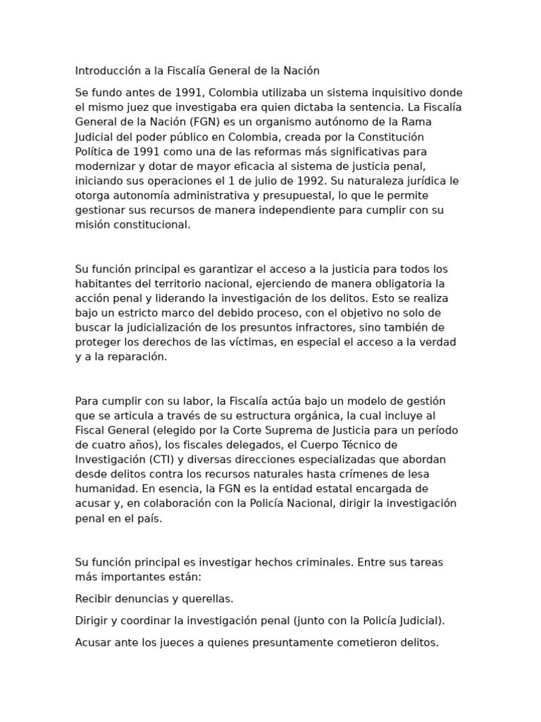 Fiscalia general de la nacion | PDF | Fiscal | Ley Pública