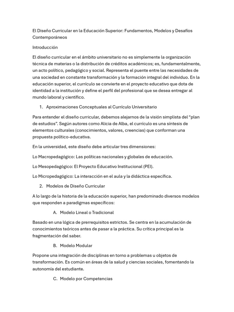 diseñó curricular | PDF | Plan de estudios | Diseño