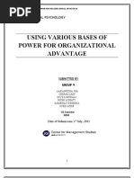 Using Various Bases of Power For Organizational Advantage: Organizational Psychology Semester-Iii