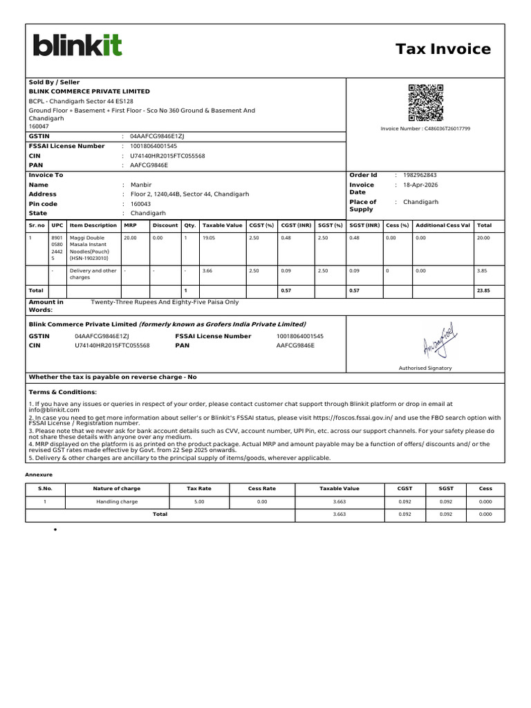ForwardInvoice_ORD47169581797 | PDF | Invoice | Taxes