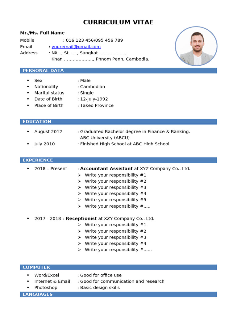 Free CV Template(1) | PDF
