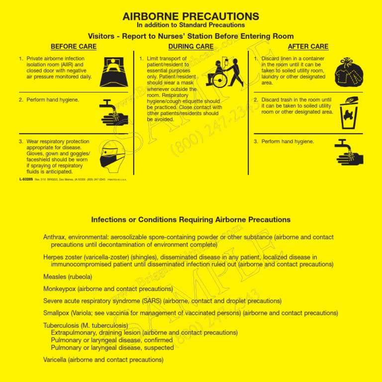 L-9328S Airborne Precaution With Photo Sign | PDF | Virology | Vaccination