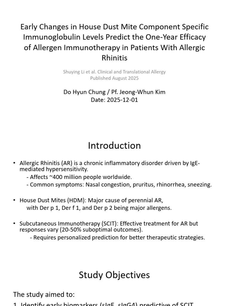 SCIT_Predictive_Model_Do Hyun Chung(Pf. Jeong-Whun Kim) | PDF | Allergy ...