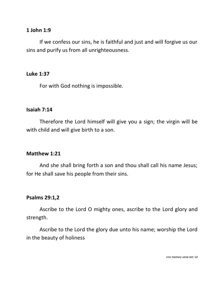 Memory Verse | PDF