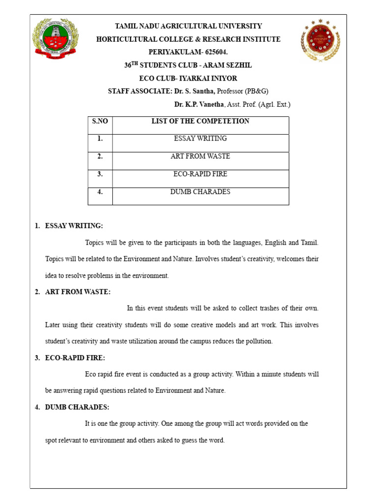 Eco Club Initiation | PDF