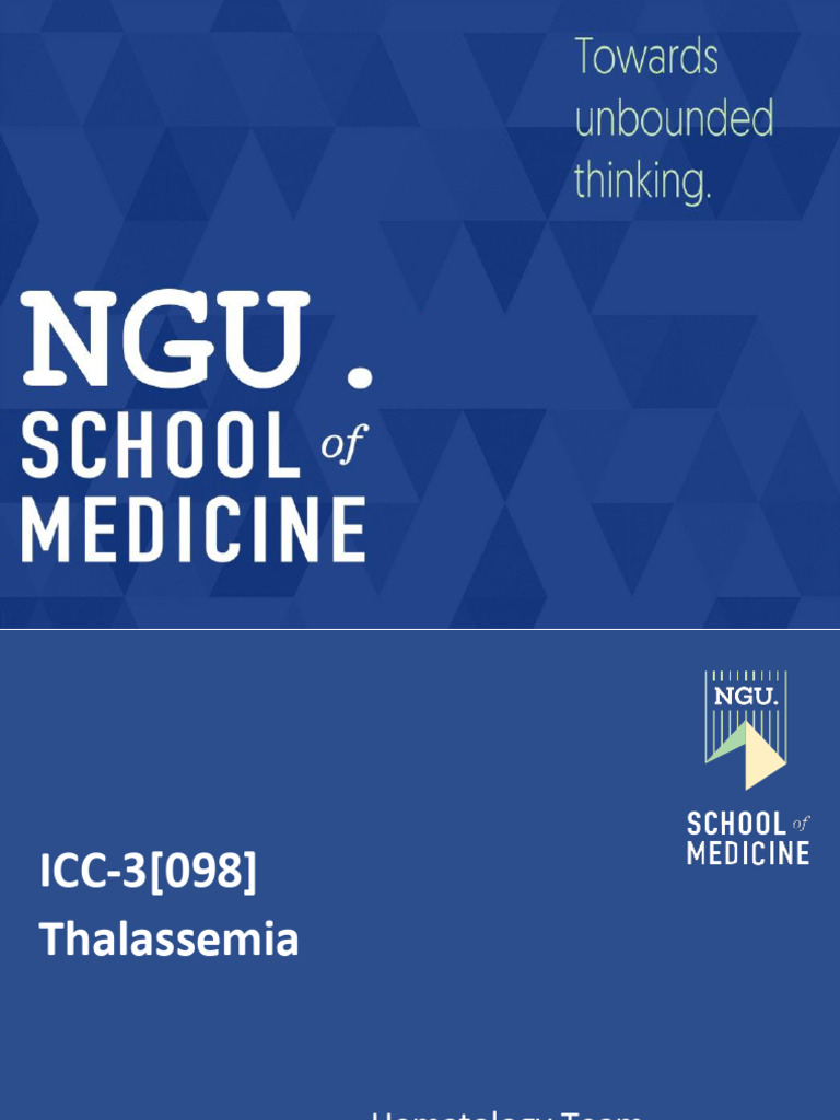 ICC3[098] Thalassemia | PDF | Hemoglobin | Hematology