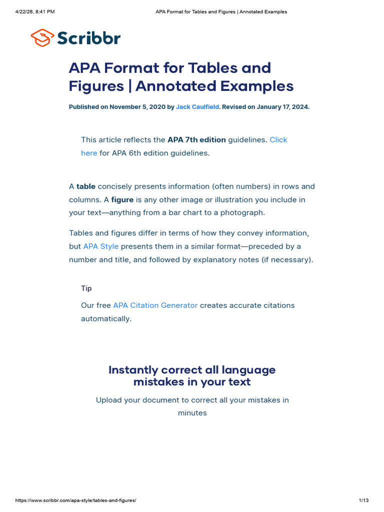 APA Format for Tables and Figures _ Annotated Examples | PDF | Apa ...