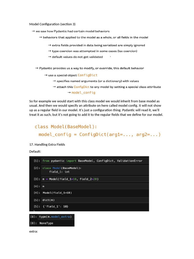 Pydantic Cheat Sheet Model Config | PDF | Json | Computer Programming