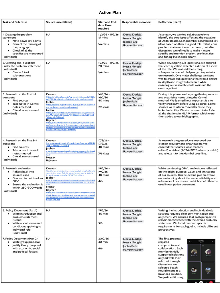 Unit 3 AOL - Action Plan | PDF