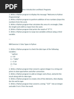 Python Basic Exercises and Solutions | PDF