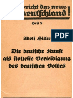 Hier Spricht Das Neue Deutschland - Heft 7 - Adolf Hitler - Die Deutsche Kunst (1934, 19 S., Scan, Fraktur)