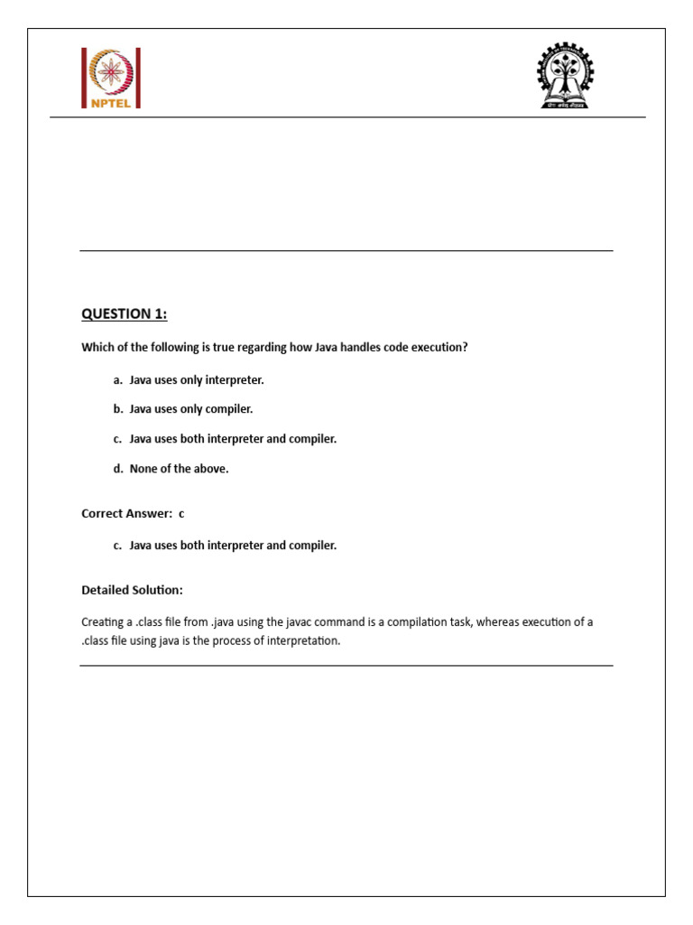 25s - w01 - Mcq - Final | PDF | Java (Programming Language) | Java ...
