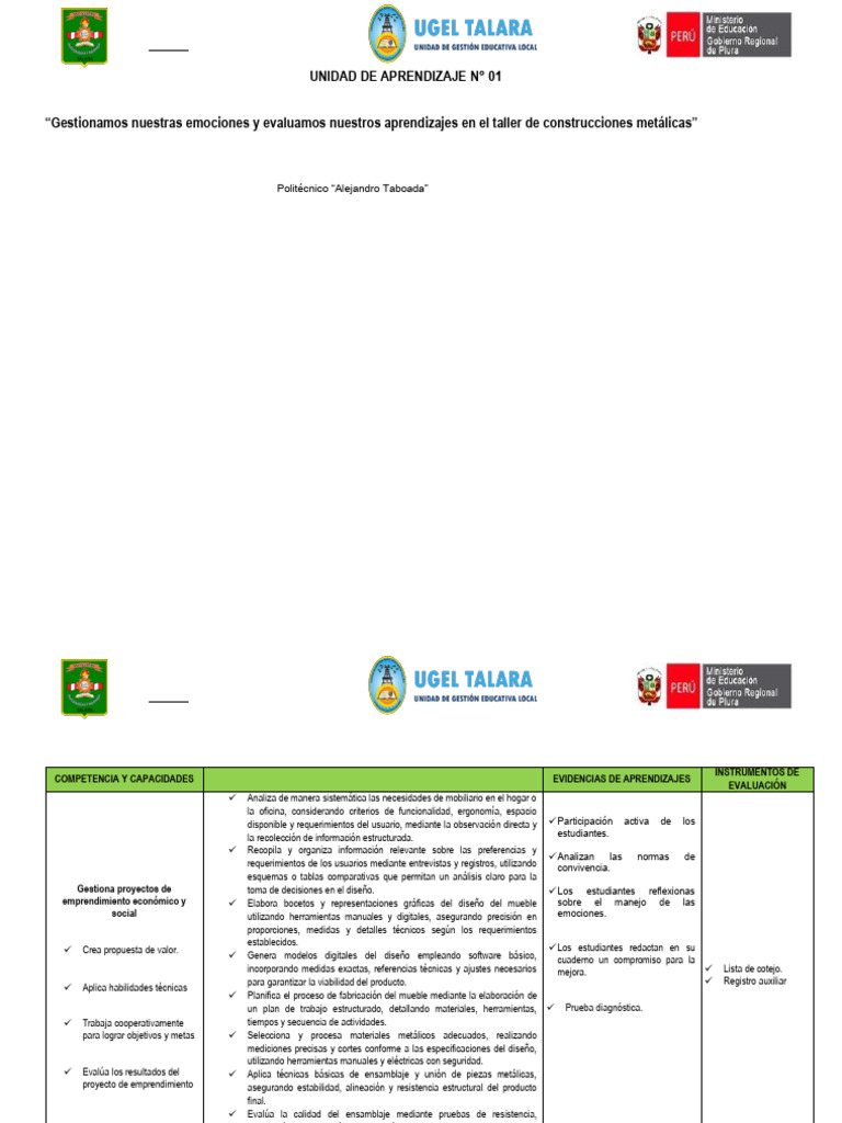 Unidad de Aprendizaje #1 2do 2026 | PDF | Diseño | Aprendizaje