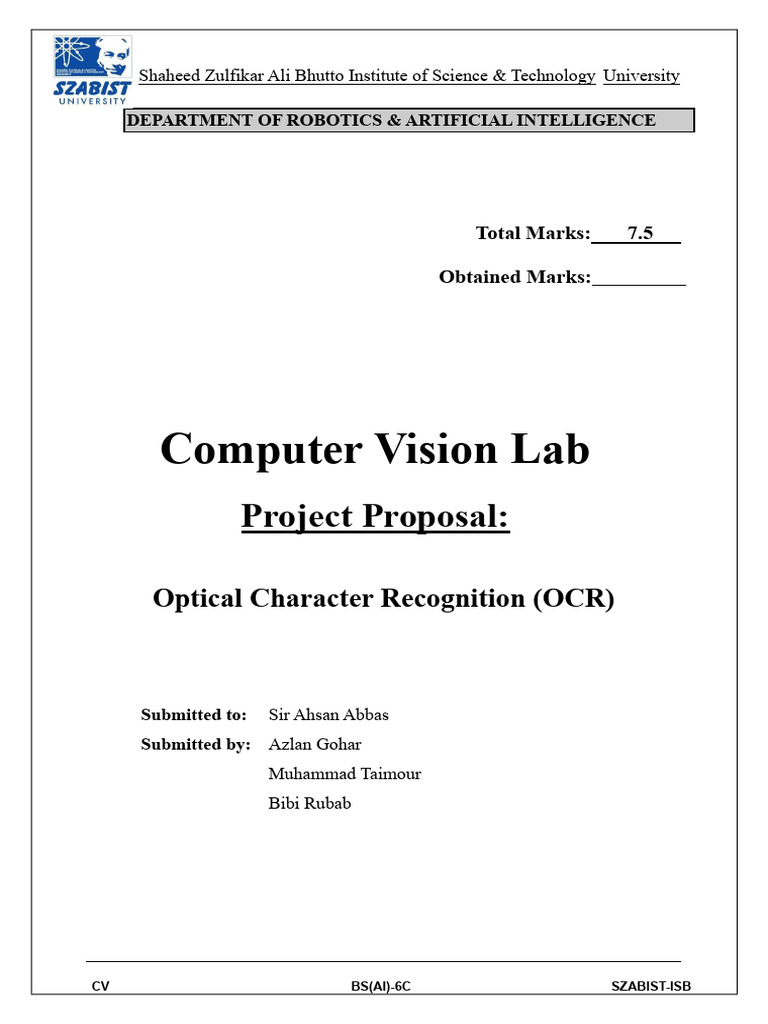 proposal (1) | PDF | Optical Character Recognition | Artificial ...
