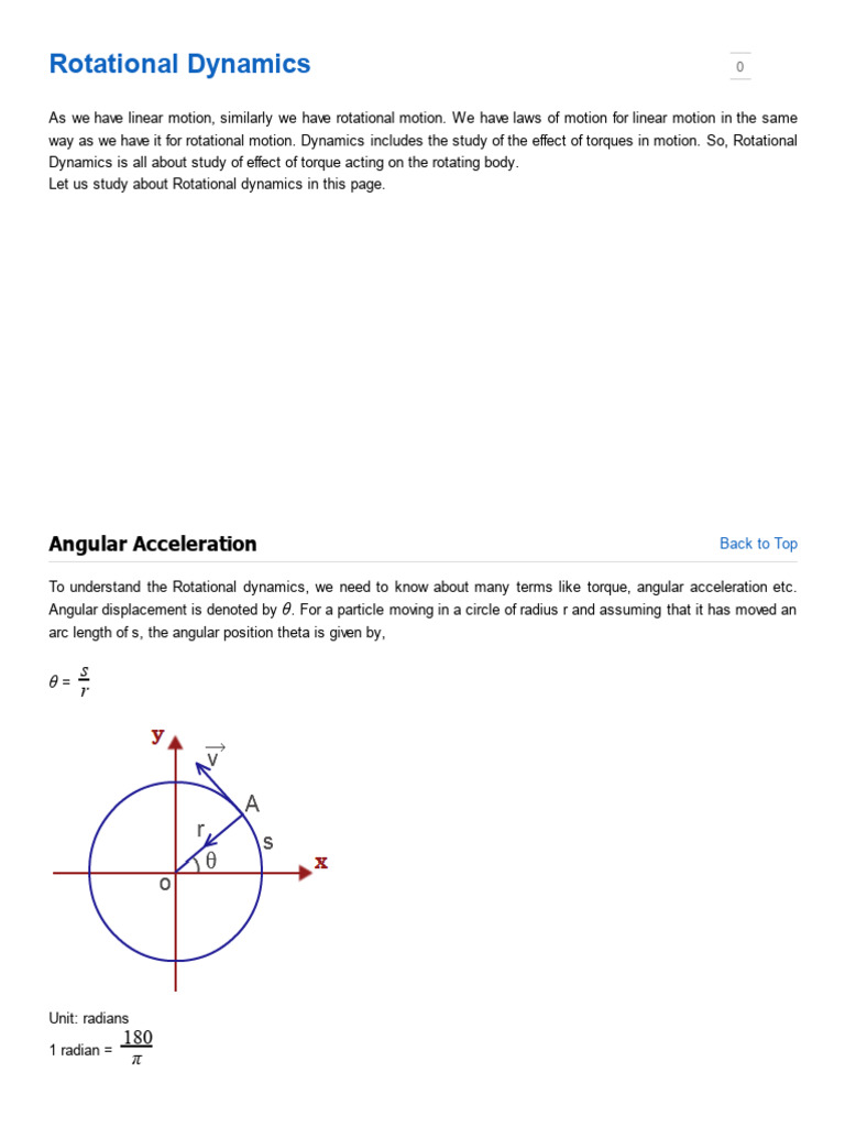 Rotational Dynamics | PDF | Rotation Around A Fixed Axis | Torque