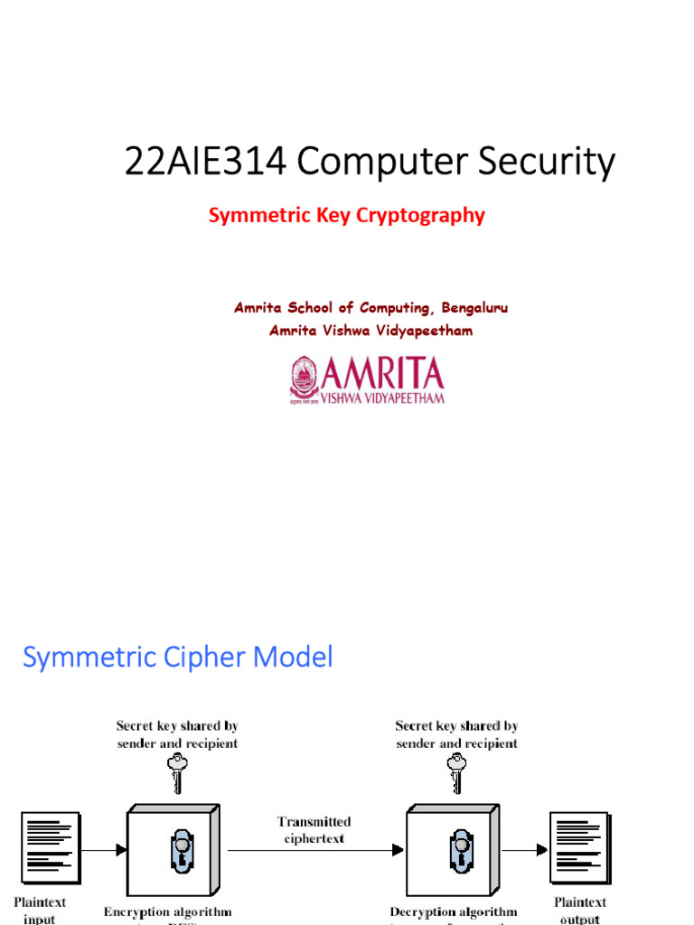 Symmetric Key Cryptography | PDF | Cipher | Encryption