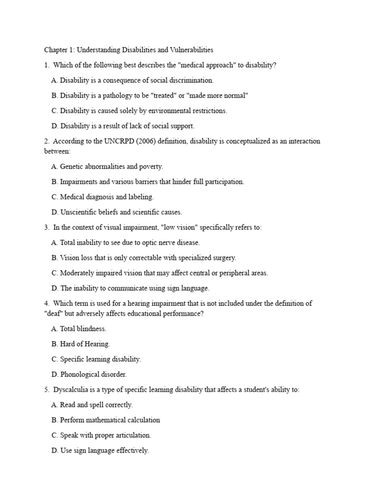 Inclusiveness Chapter 1 and 2 Worksheet With Answer | PDF | Inclusion ...
