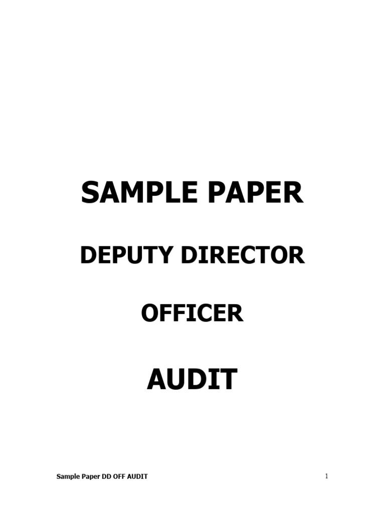 Sample Dd Off (Audit) | PDF | Audit