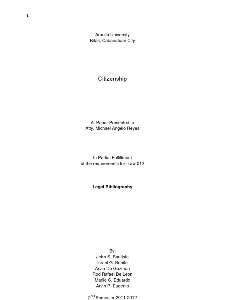 Understanding Philippine Citizenship Law | PDF | Naturalization ...