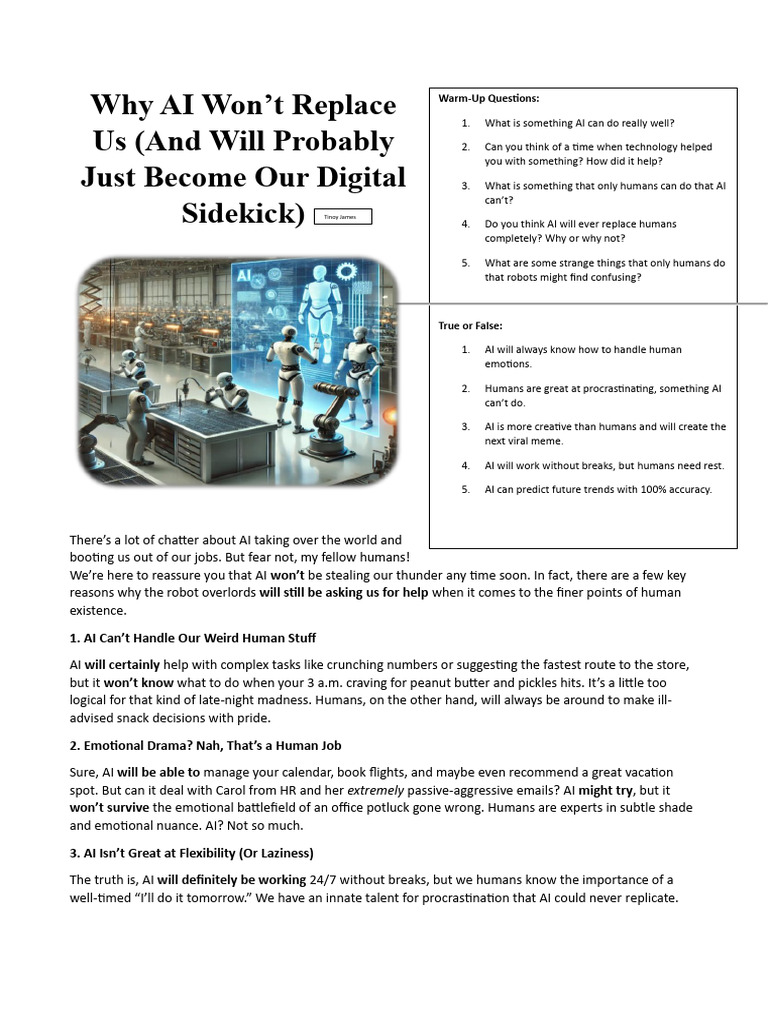 Why Ai Wont Replace Us Future Simple | PDF | Artificial Intelligence ...