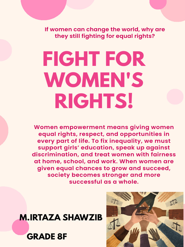 Pink Dots Border Women's Rights Poster | PDF