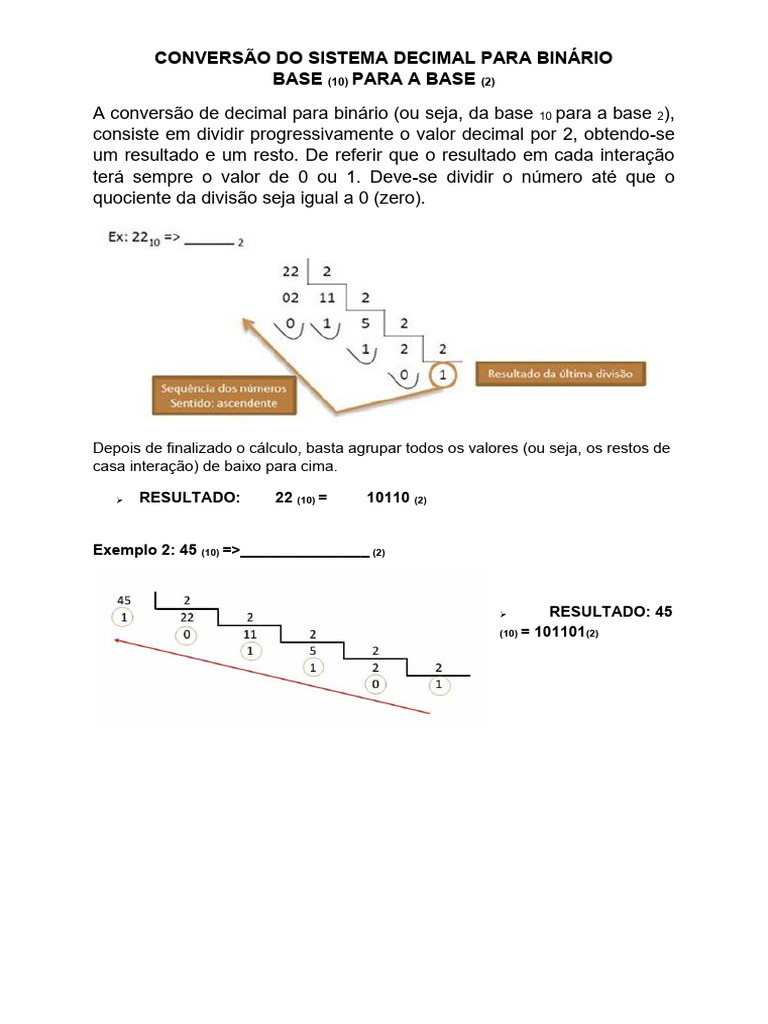Conversão de Bases Numéricas | PDF | Decimal | Matemática elementar