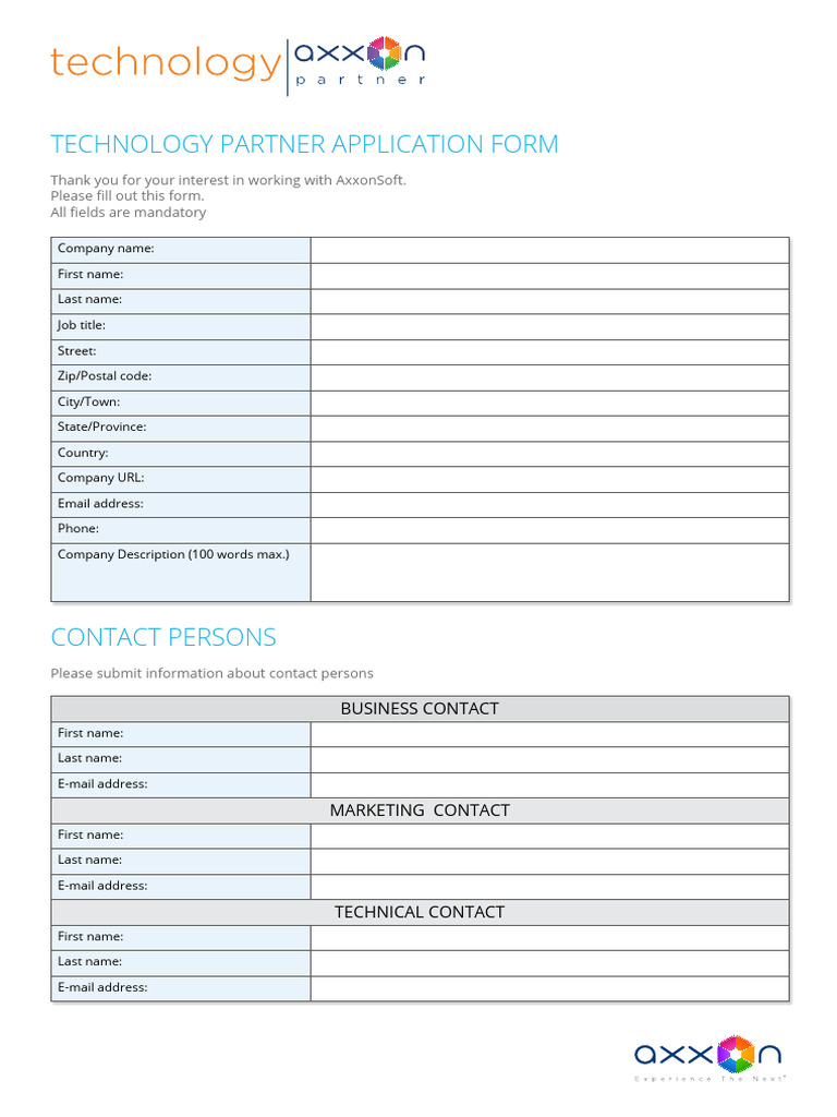 TechPartner Form | PDF