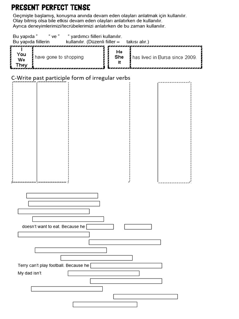 PRESENT PERFECT TENSE (1) | PDF | Perfect (Grammar) | Language Mechanics