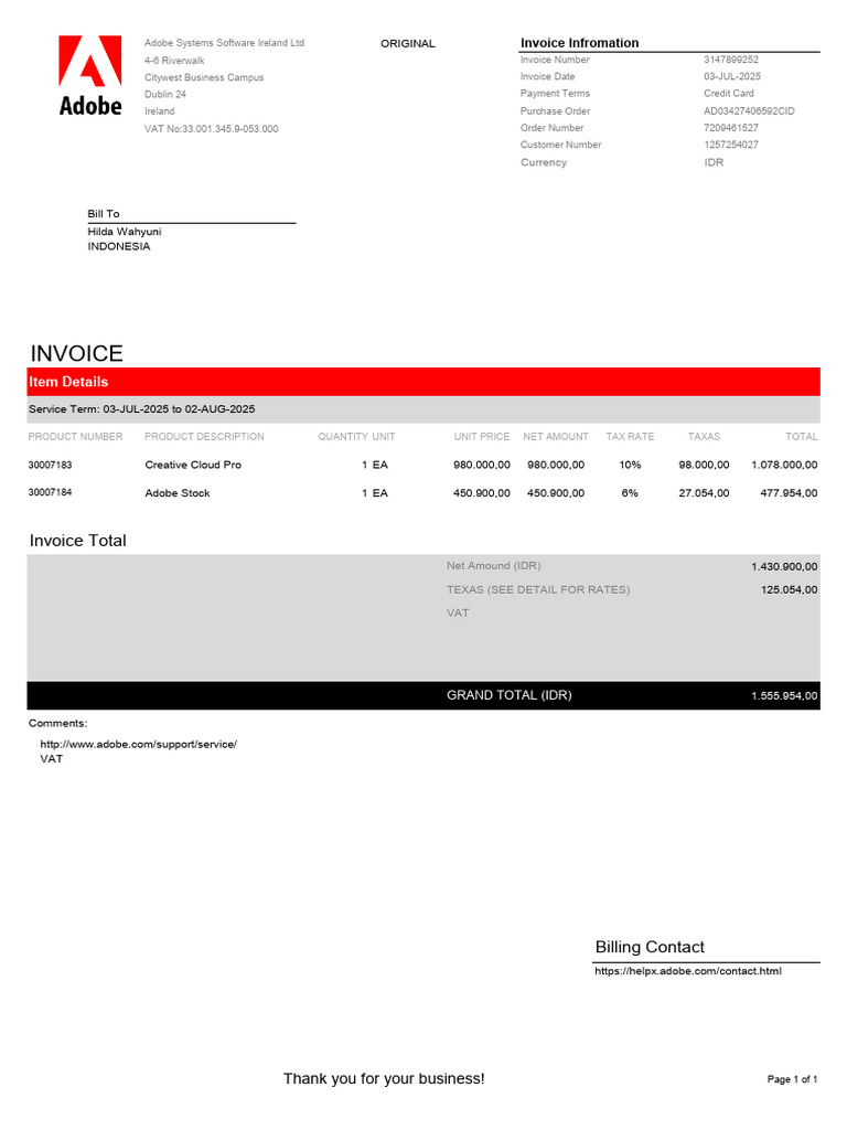 INVOICE_3147899252 | PDF | Invoice | Value Added Tax