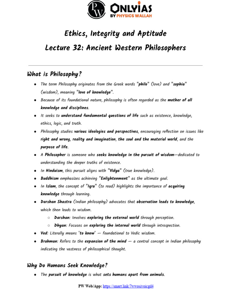 Ethics, Integrity and Aptitude 32 _ Daily Class Notes | PDF | Cognition ...