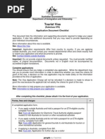 Tourist Visa: (Subclass 676) Application Document Checklist