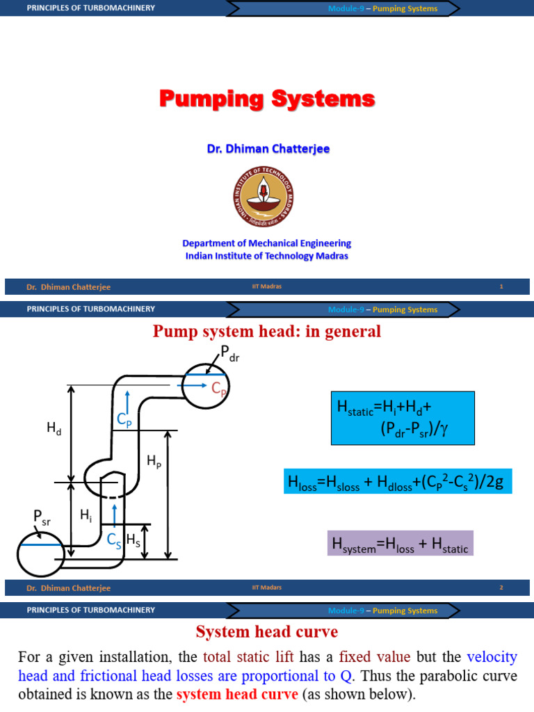 Lec9-Pumping Systems | PDF | Pump | Chemical Equipment