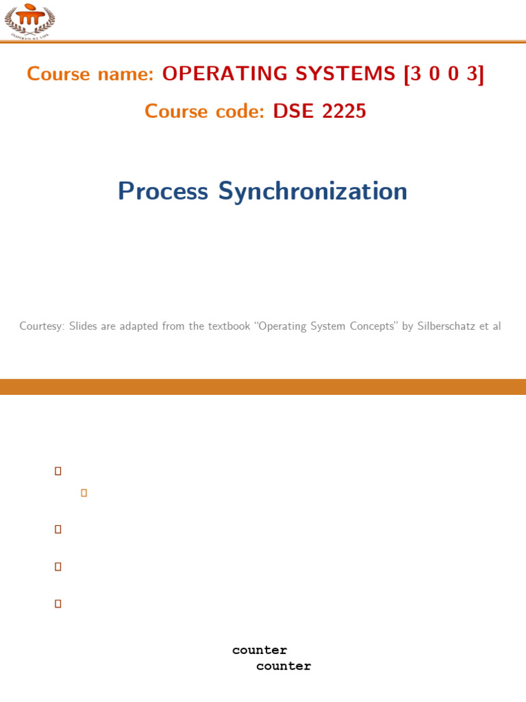 3.2 Process Synchronization | PDF | Concurrency (Computer Science ...