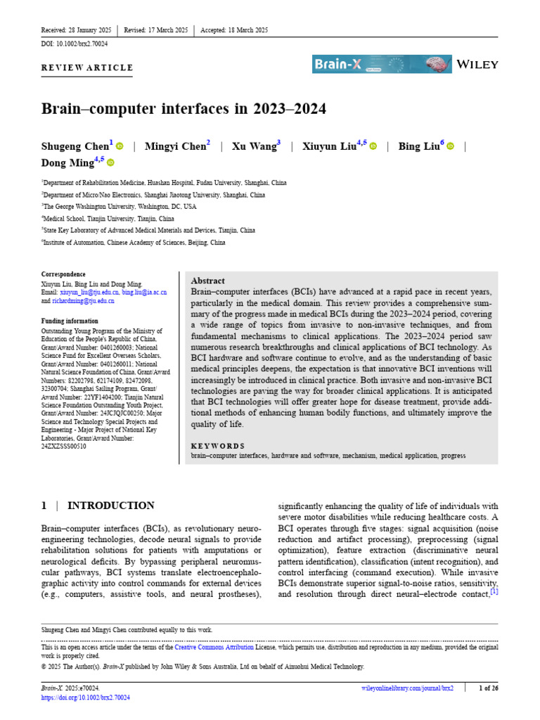 Brain-computer Interfaces in 2023-2024 | PDF | Electroencephalography ...