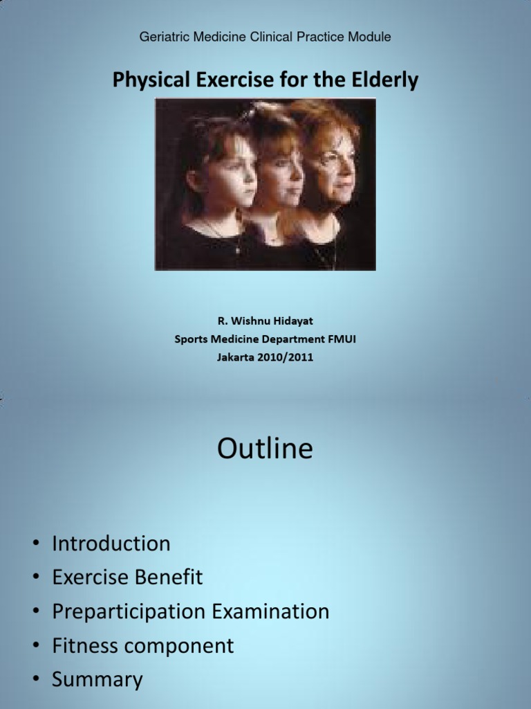 Physical Exercise For The Elderly: Geriatric Medicine Clinical Practice ...