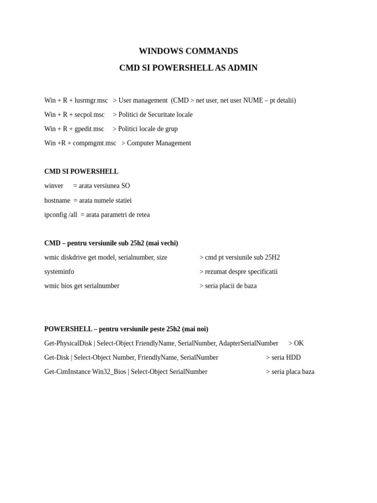 Windows Commands | PDF