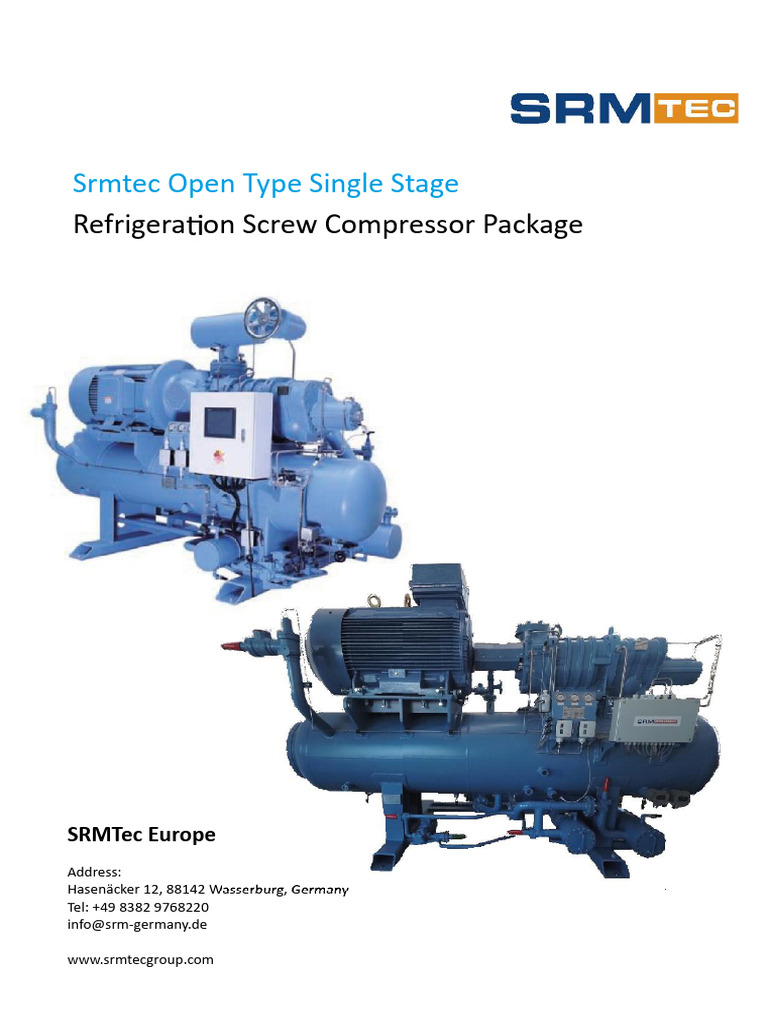 SRMTEC Open Type Single Stage Packages Ammonia | PDF | Pump | Pipe ...