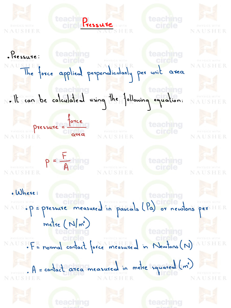 Pressure Notes Part 1 Ol-ig v1 | PDF | Pressure | Force