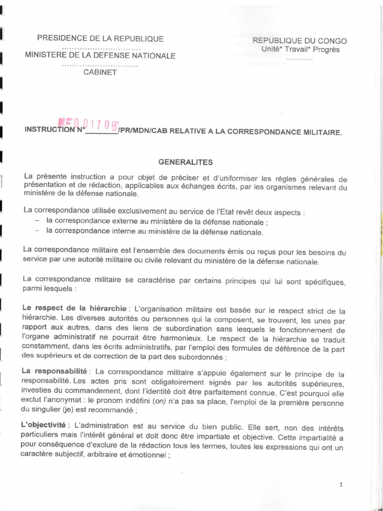 Instruction Correspondance Militaire | PDF